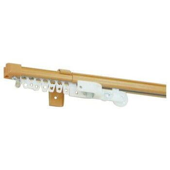 伸縮カーテンレール クロスライド 3mシングル(1.6-3.0m) ミディアムウッド【送料無料】