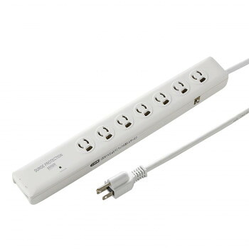 サンワサプライ 高性能雷ガードタップ 3P抜け止め 7個口 2m TAP-SP312TEL【送料無料】