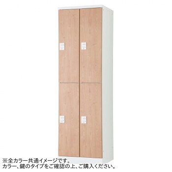 豊國工業 オール扉タイプ可動棚式4人用2列2段 W525(ダイヤル錠) RLK-TTKD4252-WTW【送料無料】