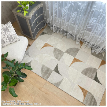 ＼今だけ！エントリーで尖んがり5倍！／ ダイニングラグ Melange メランジュ Ivory 象牙色 160×230【貨物輸送無料】