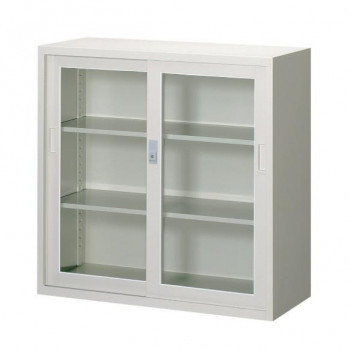 一般書庫/D:400タイプ 3×3型引違書庫(ガラス戸) 3号 棚板2枚付 ニューグレー COM-N303G【送料無料】