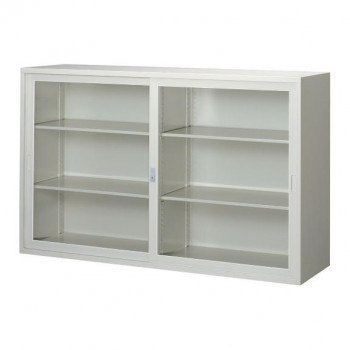 A4対応書庫/D:515タイプ 引違枠付書庫(ガラス戸) H1110/W1760 棚板4枚付 ニューグレー COM-FJG52-G11W【送料無料】