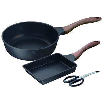 エヌトーン IH対応玉子焼＆深型両口フライパン24cm(キッチンバサミ付) MB-1460 1034135【送料無料】