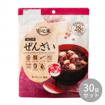 アルファー食品 安心米おこげ ぜんざい 145g×30袋 11421674【送料無料】