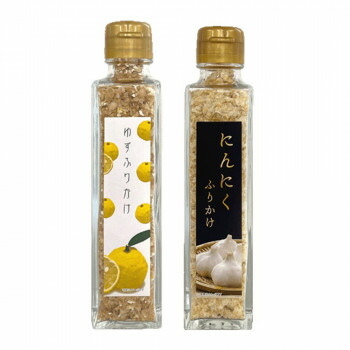 \今だけ!エントリーでポイント5倍!/ みなり (角瓶)ゆずふりかけ50g・にんにくふりかけ40g 各15個セット【送料無料】|LifeUp