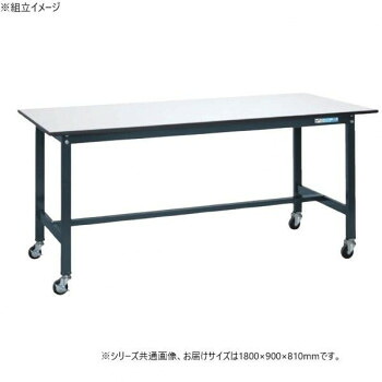 サカエ 軽量作業台SELタイプ 抗菌加工 ダークグレーキャスター付 1800×900×810mm SEL-1890PR【送料無料】