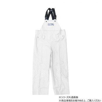 コヤナギ レインウェア　エースガッツサロペット 白　4L (180CM～185CM) AG-35S　【送料無料】