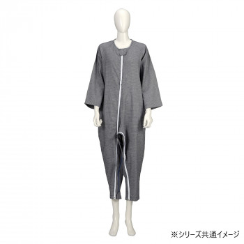 竹虎　ソフトケアねまき両開きファスナー厚手　紺　大きいサイズ　106444・L【送料無料】