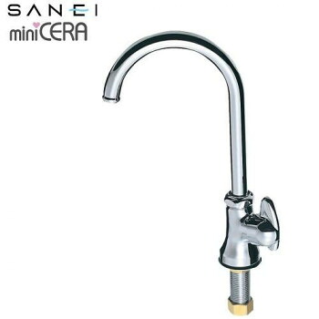 三栄水栓 SANEI　ミニセラ立形ツル首自在水栓JA565-13【送料無料】