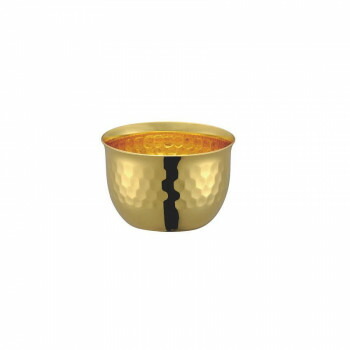 田辺金具 華　ぐいのみ　60ml　槌目　金メッキ【送料無料】
