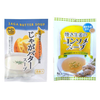\今だけ!エントリーでポイント5倍!/ みなり じゃがバタースープ(11.0g×8)・焼き生姜のコンソメスープ(3.2g×8) 各15個セット【送料無料】|LifeUp