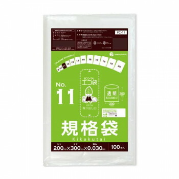 \今だけ!エントリーでポイント5倍!/ ECO TAI エコ袋 No.11 規格袋 FC-11 透明 100枚×60冊【送料無料】|LifeUp