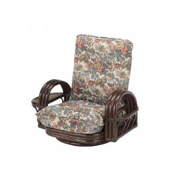 今枝商店　Romantic Rattan　籐リクライニングチェアー　回転座椅子　ロータイプ　S697【送料無料】