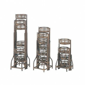 今枝商店　Romantic Rattan　籐フラワースタンド3点セット　W126B【送料無料】