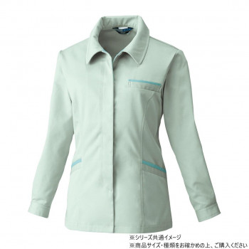 桑和 4222 レディース長袖スモック LLサイズ モスグリーン(107)【送料無料】