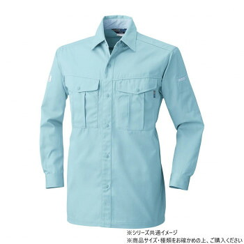 桑和 4225 長袖シャツ Lサイズ パウダB(204)【送料無料】