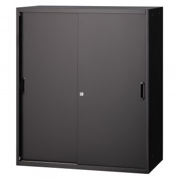 壁面収納家具　引違スチール戸　ブラック COM-UASR-B11【送料無料】