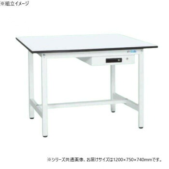 サカエ 軽量作業台KAタイプ キャビネット1段付 抗菌加工 1200×750×740mm KA-127AMW【送料無料】