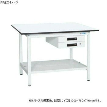 ＼今だけ！エントリーで尖んがり5倍／サカエ 軽さ御役目台KA印字機 抗菌製作 収納家具2段付 中板付 1200×750×740粍 KA-127BTMW【貨物輸送無料】