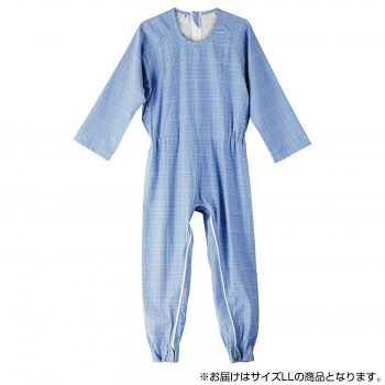 フットマーク　介護つなぎ服(背開き)　LL　ブルー　403421【送料無料】