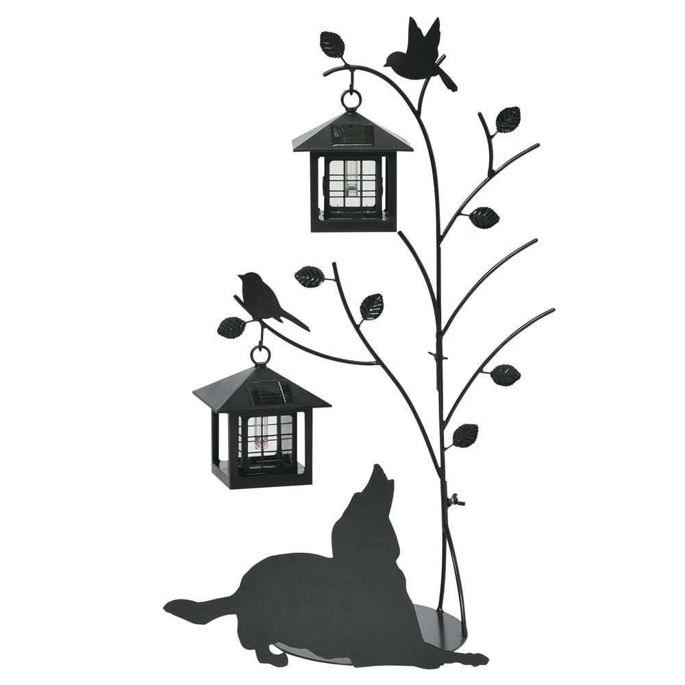【エントリーで尖んがり5倍！マラソン継続期間制限事項！】セトクラフト 影ぼうしソーラー(Tree＆Dog)2灯 SI-1955-1300【貨物輸送無料】 その他-ガーデニング・農業