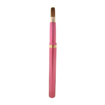 竹宝堂 広島 熊野筆 メイクブラシ オートリップブラシ 平型 (ピンク) イタチ NL-6【送料無料】