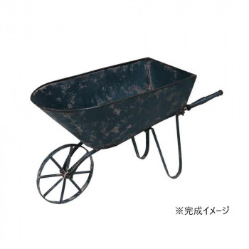 ＼今だけ！エントリーで尖んがり5倍／庭園オブジェ 手押し車 紺 81653【貨物輸送無料】