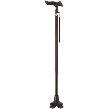 フジホーム　ステッキ　杖　かるがもE　4点DX伸縮S.M兼用　レツド　 WB3776【送料無料】