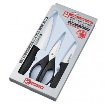 フォーエバー セラミック3点セット(包丁140mm・フルーツナイフ90mm・キッチン鋏) SC149-COSWB【送料無料】