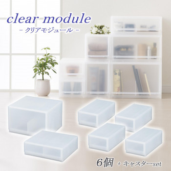 ＼今だけ！エントリーでポイント5倍！／ 収納用品 クリアモジュール 6個セット D2SC-SS4SW1LW1+KCL【送料無料】｜LifeUp