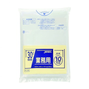 \今だけ!エントリーでポイント5倍!/ ジャパックス 重量物対応ポリ袋30L 透明 10枚×30冊 PL38【送料無料】|LifeUp