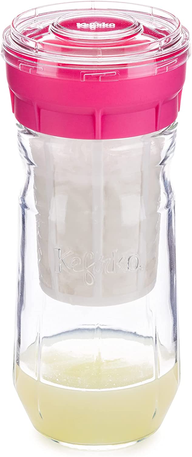 【BIOLY】 乾酪製造業者 1.4L オールインワン醗酵入れもの (サクラ色) Kefirko 発酵乳 乾酪 水切り ホエイ ギリシア発酵乳 BPA無償性 飾り気の無い 食洗機可