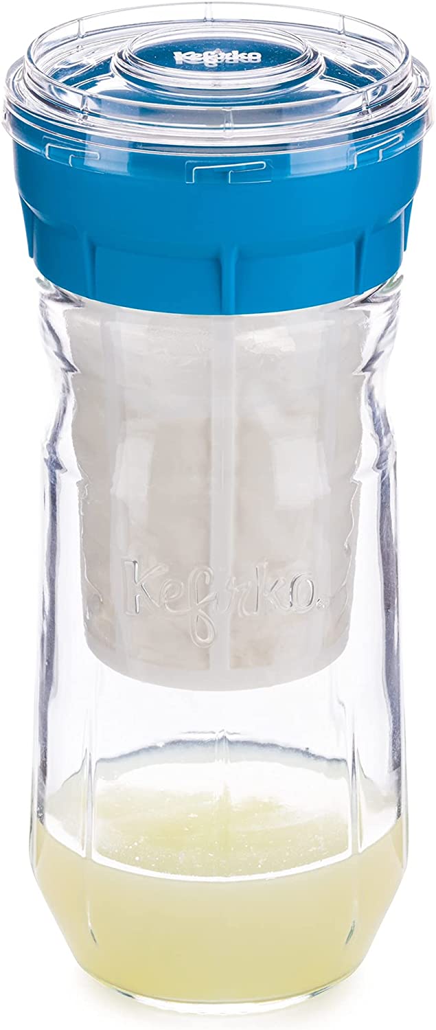 【BIOLY】 乾酪製造業者 1.4L オールインワン醗酵入れもの (青み) Kefirko 発酵乳 乾酪 水切り ホエイ ギリシア発酵乳 BPA無償性 飾り気の無い 食洗機可