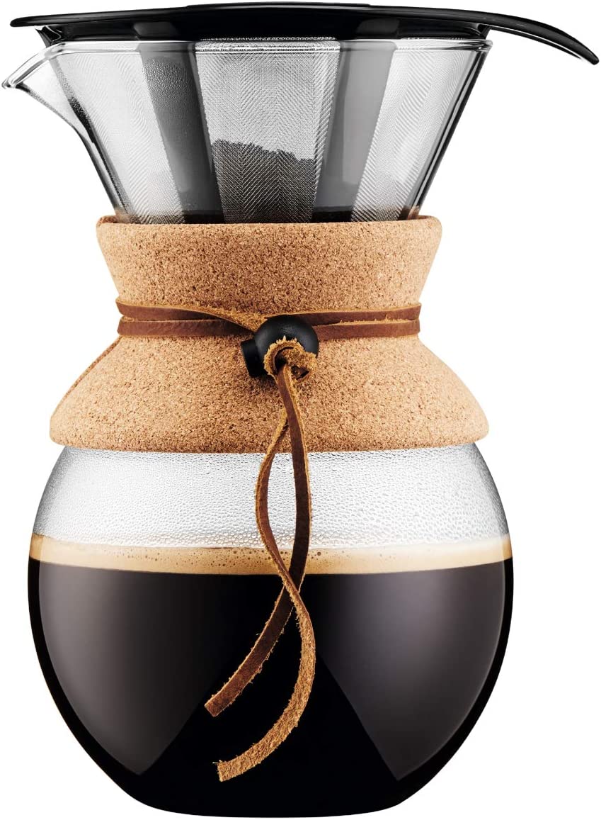 【BODUM】 ボダム POUR OVER プアオーバー ドリップコーヒーメーカー (ステンレスフィルター付き) 1L コルク 【正規品】 11571-109GB ドリッパー ドリップ コーヒー アイスコーヒー ペーパーフィルター不要 珈琲 北欧 ギフト プレゼント