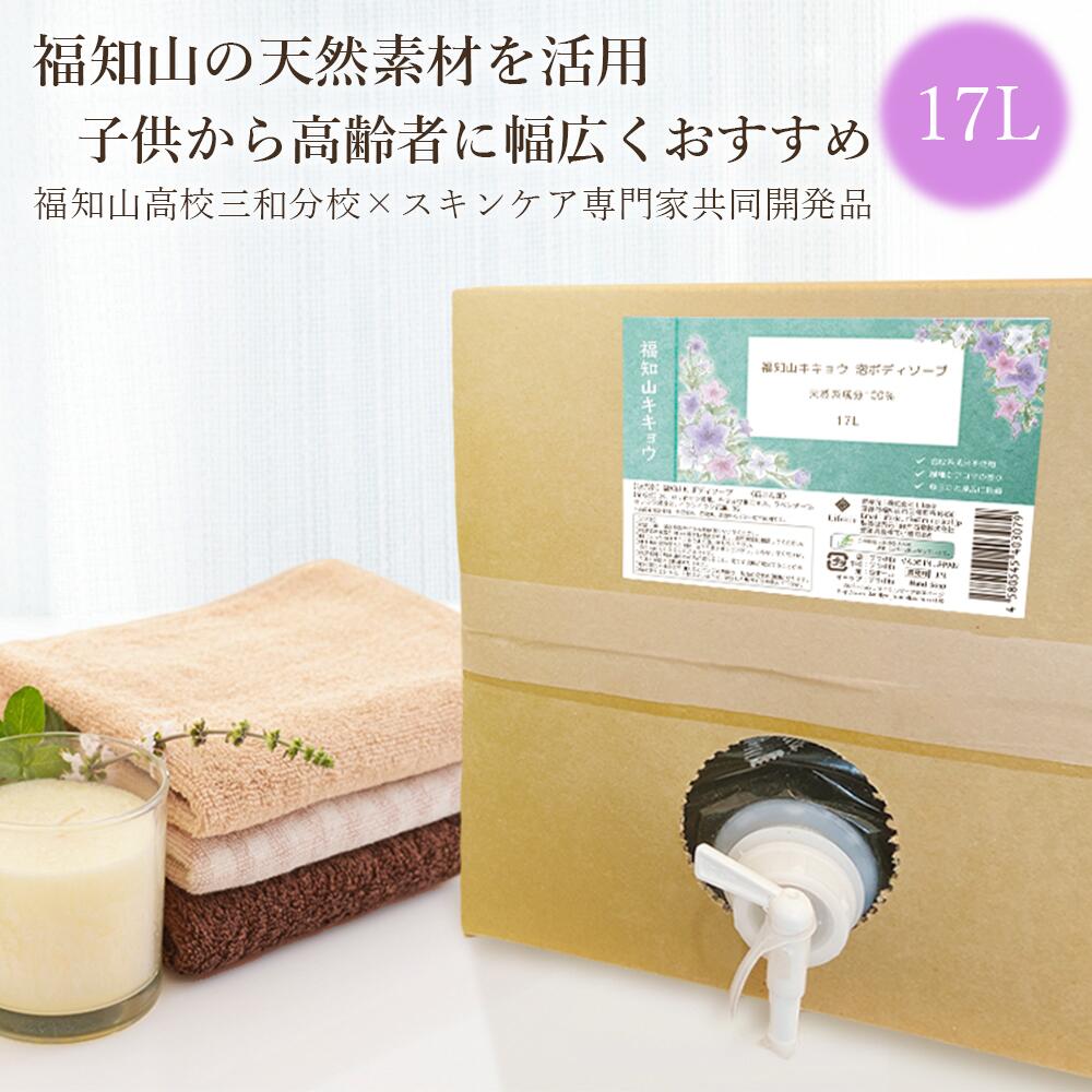 【天然成分100%】FK ボディソープ 17L 福知山キキョウ | 詰替え用 業務用 本体 敏感肌 石けん 弱アルカリ 肌に優しい 泡タイプ 無添加手に優しい ばい菌 液体 さっぱり 除菌 天然 福知山 桔梗 大容量 業務用詰替え 石鹸 詰替え 精油 しっとり 成分 詰め替え 送料無料｜ライフシア
