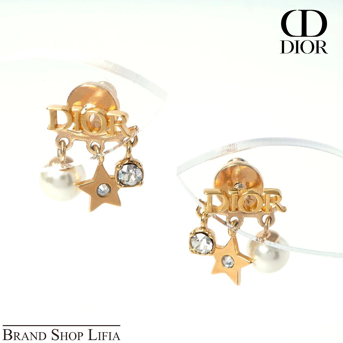 楽天市場】美品 ディオール Dior パール フープピアス ゴールド