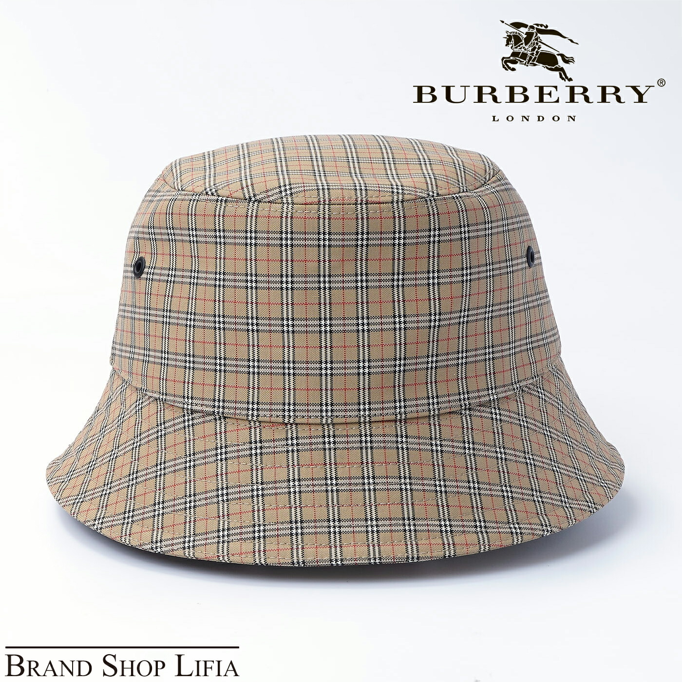 バーバリー BURBERRY バケットハット Lサイズ ベージュ キャンバス アーカイブベージュ イタリア製 ユニセックス 男女兼用 ブランド帽子 ファッションアイテム 高級 上品 おしゃれ 中古 未使用品