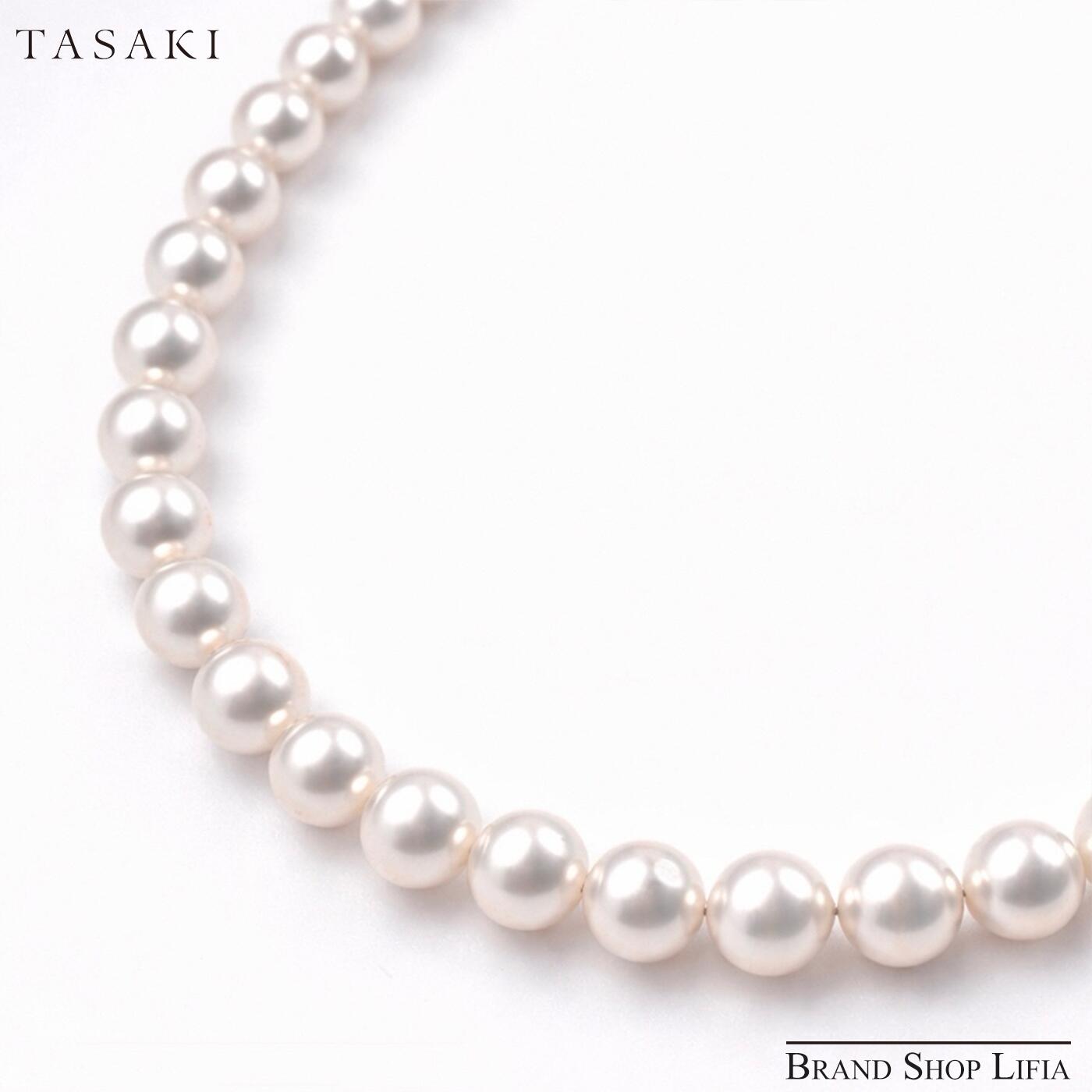 タサキ TASAK ネックレス 本真珠 7.0~7.5mm イエローゴールド K14 ホワイト系 43cm パールネックレス ブランドパール ジュエリー レディース 田崎真珠 冠婚葬祭 プレゼント 中古 美品｜Brand Shop Lifia