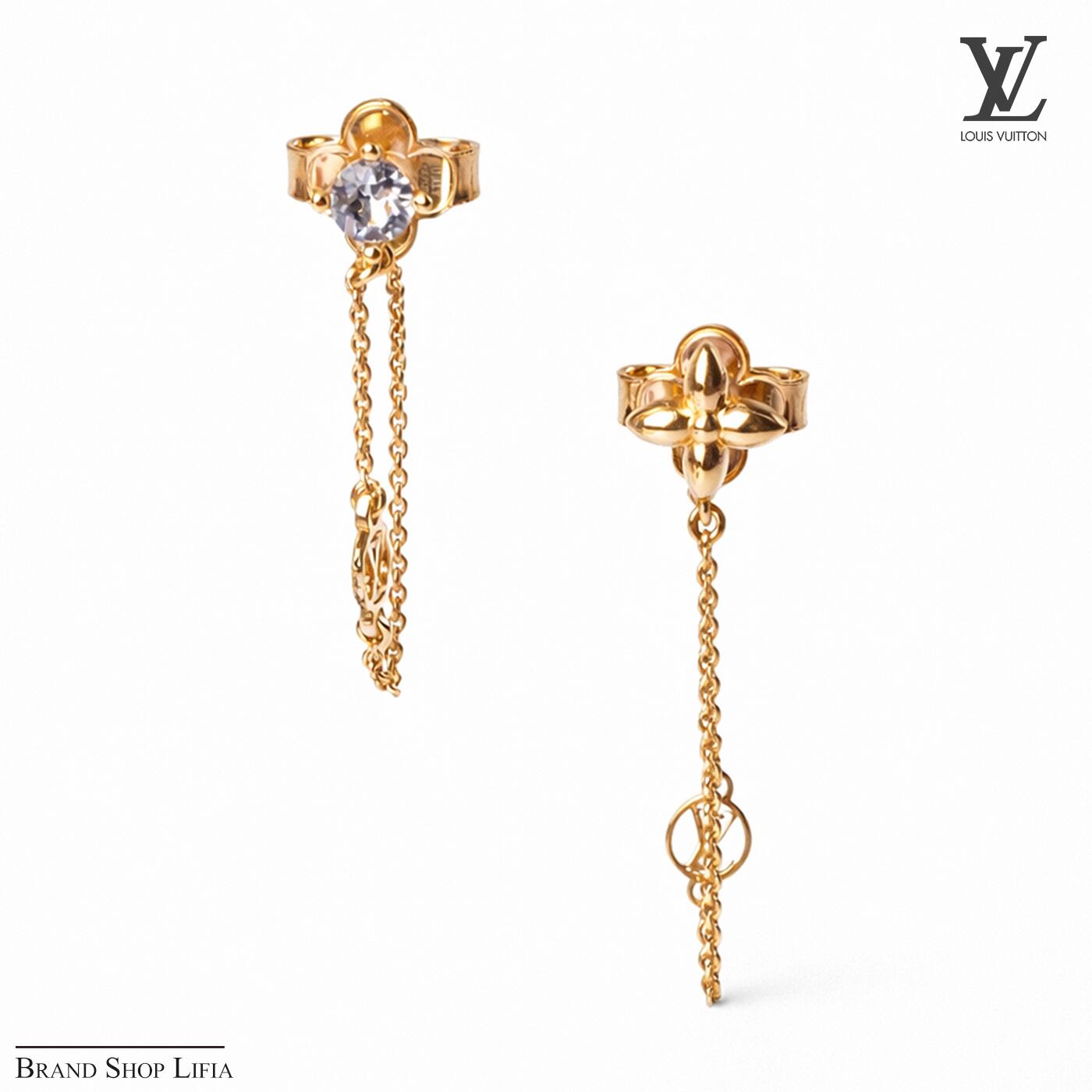 【新品同様】ルイヴィトン LOUIS VUITTON ピアス プティ ルイ モノグラム フラワー M00390 ゴールド GP 耳飾り 両耳用 レディース ブランド アクセサリー 正規箱付き ギフト 中古 美品|Brand Shop Lifia