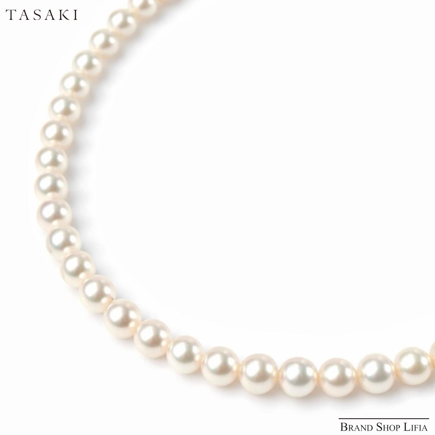 タサキ TASAK ネックレス あこや真珠 5.0～5.2mm シルバー留め具 SILVER ホワイト系 42cm 普段使い 本真珠 ブランドパール 冠婚葬祭 レディース ジュエリー 中古 美品