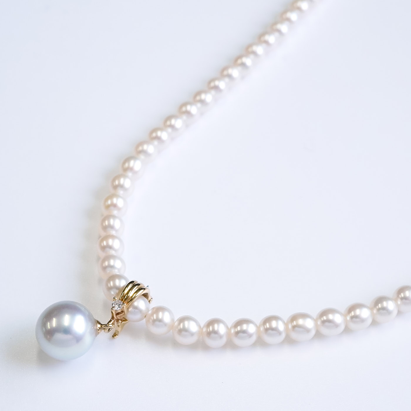 楽天市場】タサキ TASAKI K18YG パール ダイヤモンド ネックレス 42cm