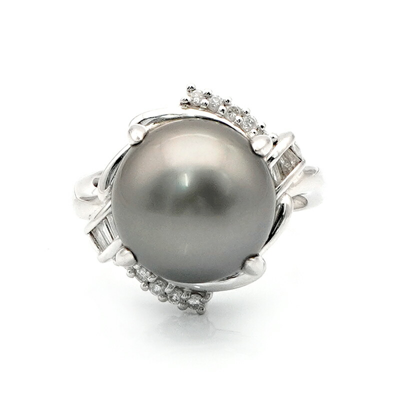 南洋真珠ダイヤモンドリングPt900＊約10号＊美品＊約14.3g Pt900南洋真珠/ダイヤモンドリング | ジュエリーおかだ