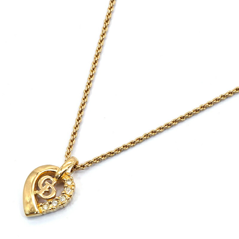 christian dior ネックレス　ハート　ラインストーン　ゴールド 楽天市場】【中古】Christian Dior クリスチャンディオール GP ライン