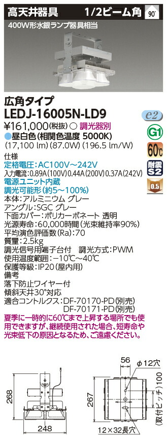楽天市場】[法人限定][即納在庫有り] LEDJ-32507N-LD9 東芝 高天井器具