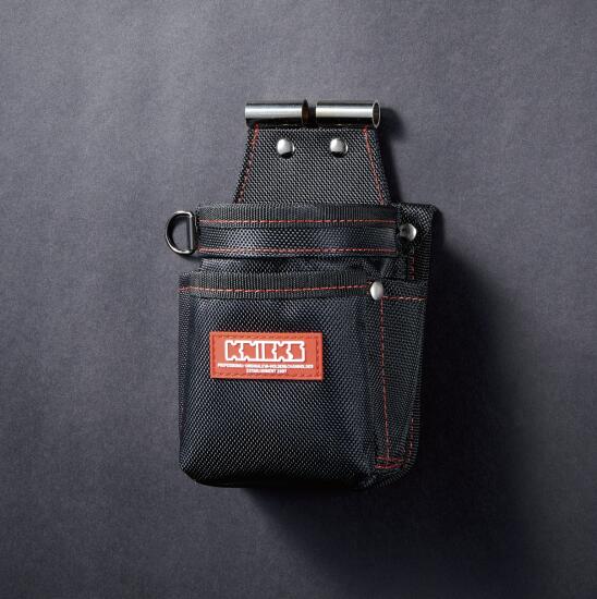 ニックス腰袋 KNICKS ニックス ツーウェイタイプ帆布生地ヌメ革補強3段腰袋 KH