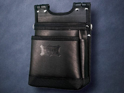 KNICKS　ニックス　KBS-201BA／ヌメ革建築用2段腰袋【バリスティック縁巻】【バリスティックナイロン補強仕上】 24,750円
