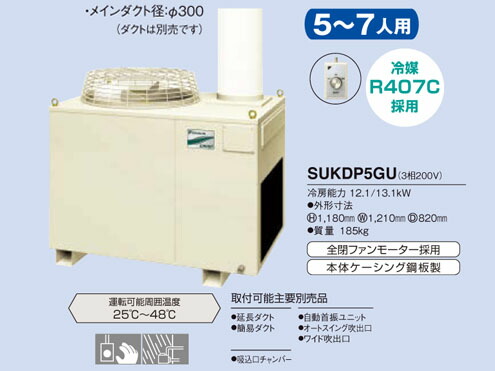 ダイキン スポットエアコン Sukdp5gu クリスプ 一体形 スポットエアコン 床置 ダクト型 5 7人用 Andapt Com