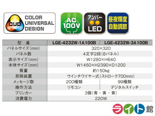 お買得 作業灯 投光器 キタムラ産業 Led電光盤 アンバー4文字2段 Lge 4232w 3a100b 激安正規 Www Projectad Me