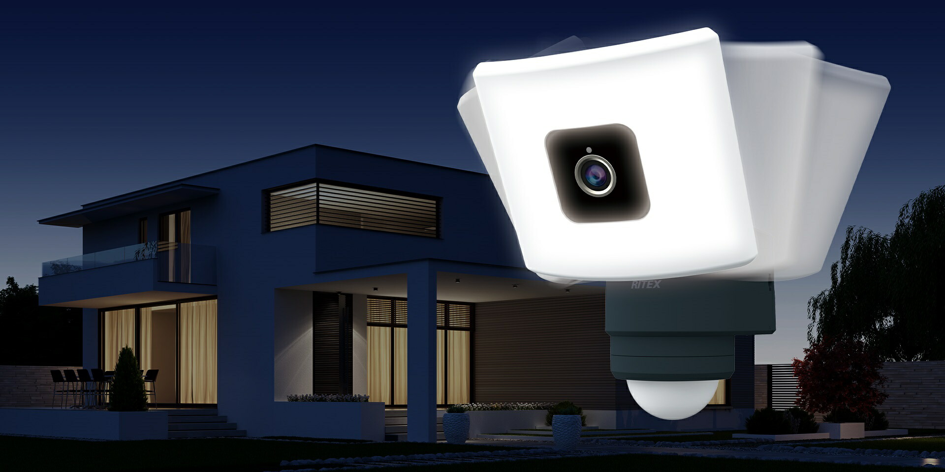 ムサシ 20W広広とした 追掛ける式 LED検知器点火装置 Wi-Fi写真機  ライテックス C-AC1020TA