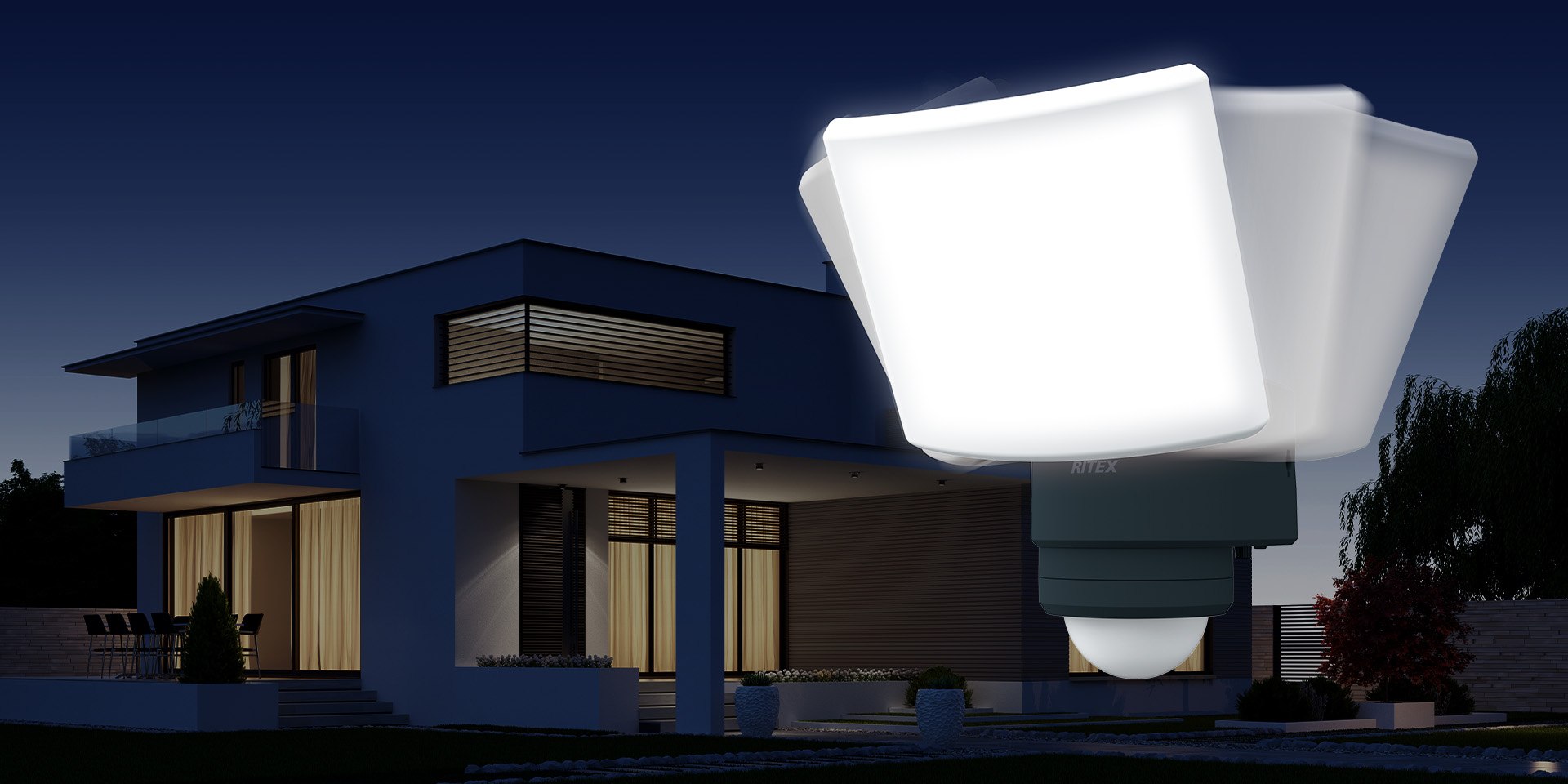 ムサシ 18Wワイド 追尾式 LEDセンサーライト ライテックス LED-AC1017TA|ライト館